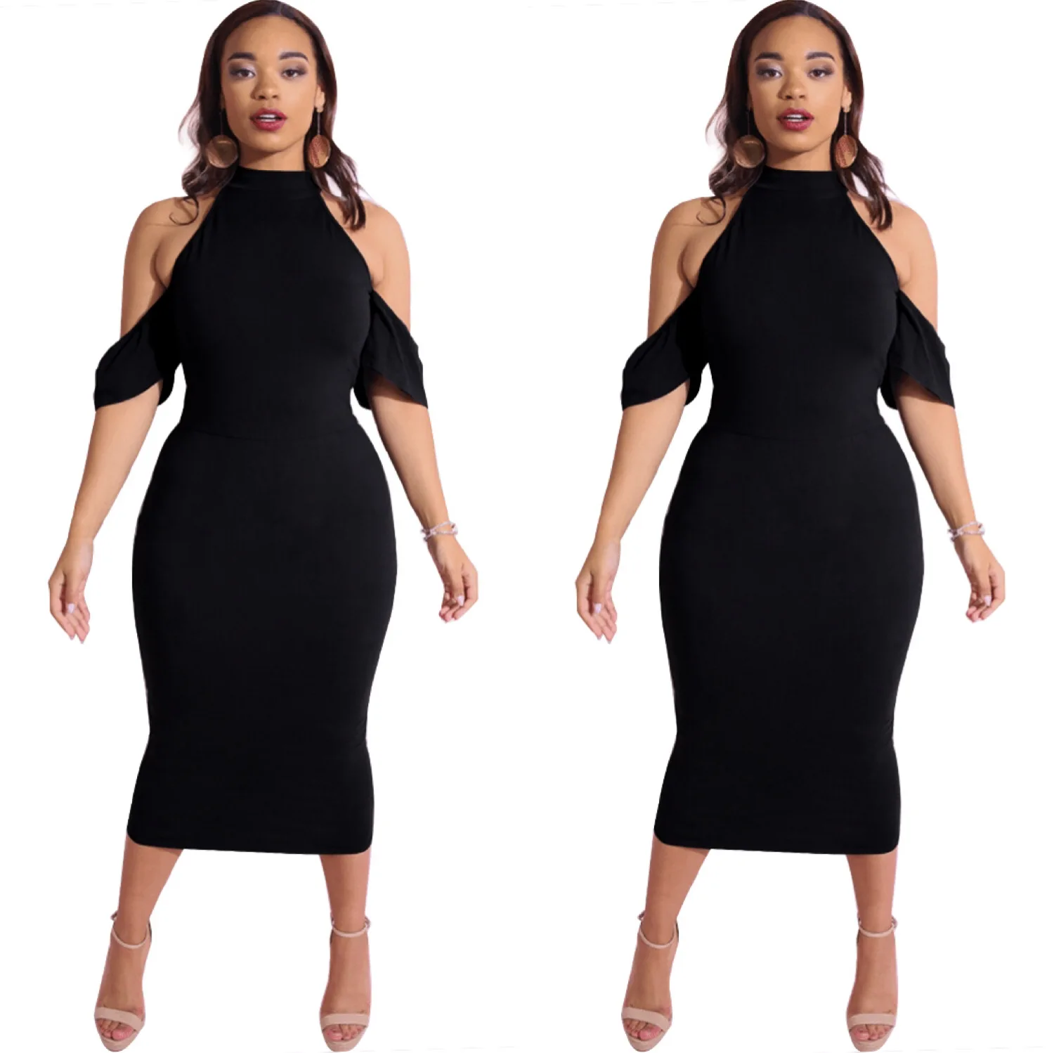 YQ189 Mock Neck cold shoulder short Sleeve stylish women sexy party Bodycon bandage dress, As shown
YQ189 Mock Neck cold shoulder short Sleeve stylish women sexy party Bodycon bandage dress, As shown