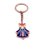 Custom metal fashion zinc alloy cartoon debossed logo keyring