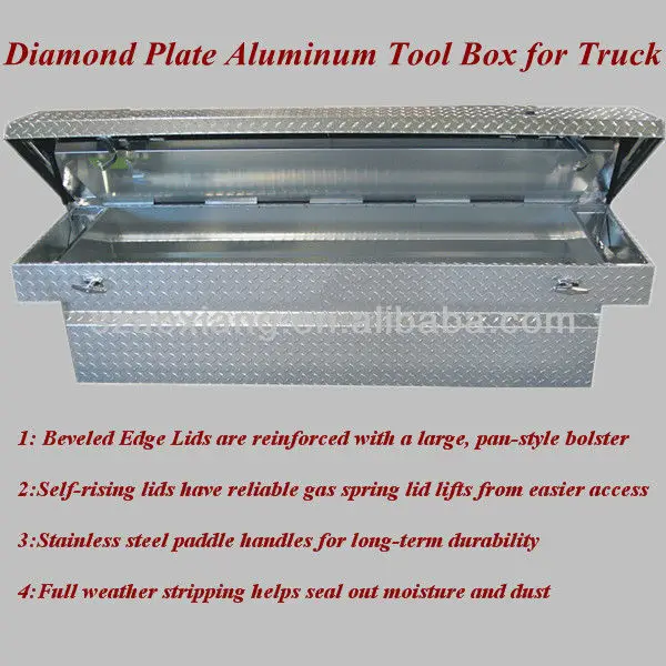 Delux High quality competitive OEM diamond plate Aluminum truck tool box
