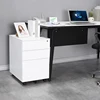 Lightweight office storage cabinet white steel target 3 drawers mobile pedestal file cabinet