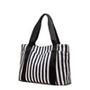 wholesale striped canvas cosmetic bag tote bag cotton canvas beach bag