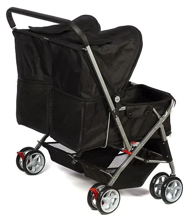 Pet Stroller 4-Wheel, Twin Carriage Black-2.jpg