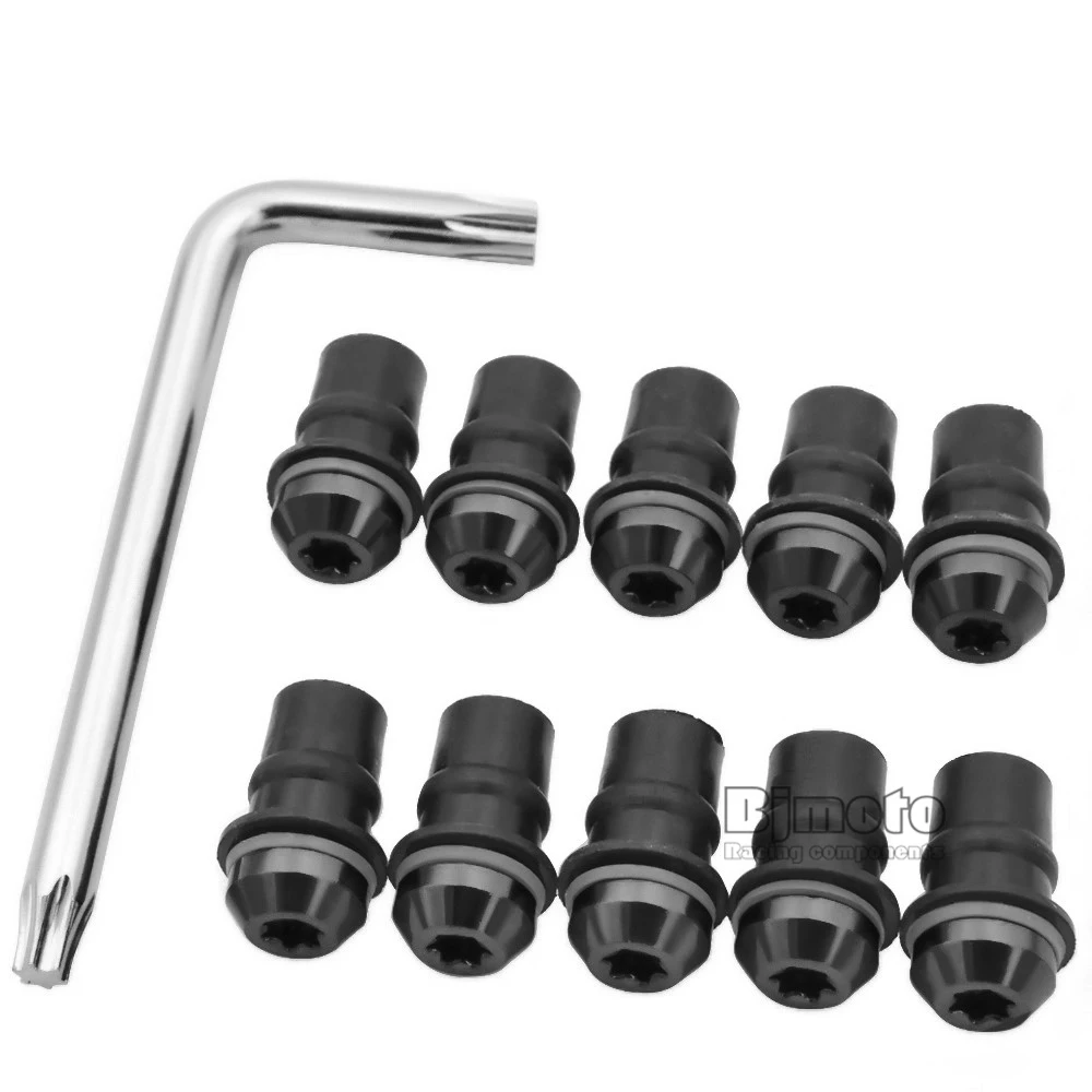 10X Motorcycle accessories 5mm Windshield Windscreen Bolt Screw Nut Fastener Kit Fairing Windshield Mounting Nuts  (2)