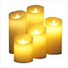 Paraffin Wax Material and Ivory White Color moving flame wick led candle with timer remote control