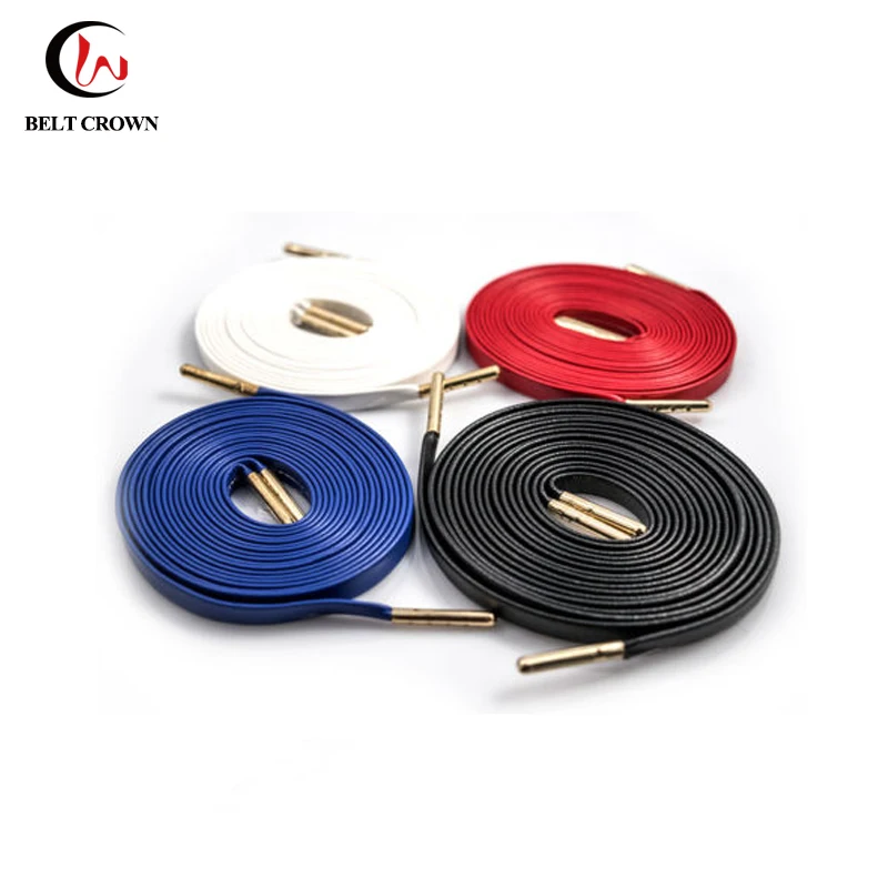 Luxury Multi-color white black red yellow green flat boot shoelace genuine leather shoe lace with metal tips, Red/black/white/green/pink/custom
Luxury Multi-color white black red yellow green flat boot shoelace genuine leather shoe lace with metal tips, Red/black/white/green/pink/custom