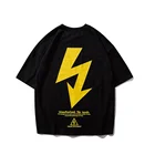 fashion style lightning short sleeves yellow T shirts for men custom Logo