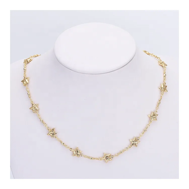 C12101 DORIS Fashionable Star Design Women Gold Plated CZ Cuban Link Adjustable Necklace Chain
C12101 DORIS Fashionable Star Design Women Gold Plated CZ Cuban Link Adjustable Necklace Chain