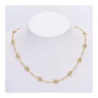 C12101 DORIS Fashionable Star Design Women Gold Plated CZ Cuban Link Adjustable Necklace Chain