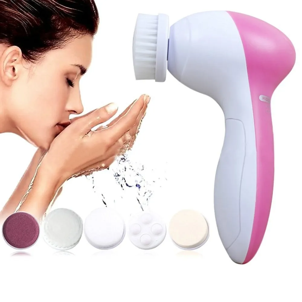 Wholesale Waterproof Facial Cleansing Brush With 5 Heads Rotating Facial Brush For Skin Deep Cleansing, Pink
Wholesale Waterproof Facial Cleansing Brush With 5 Heads Rotating Facial Brush For Skin Deep Cleansing, Pink