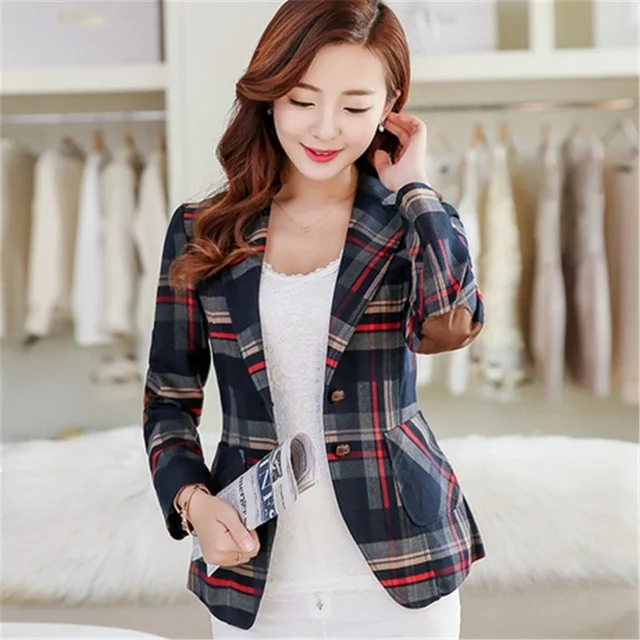 JACKETOWN Women Plaid Blazers And Jackets Small Women Suit Korean Version Ladies Blazer
JACKETOWN Women Plaid Blazers And Jackets Small Women Suit Korean Version Ladies Blazer