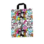 plastic drawstring bag for loop handle plastic bag with customized logo shopping bag