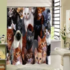 New Cute Cat Shower Curtain Custom Cartoon Pattern 3d Print .Bathroom Curtain For Kids Waterproof Polyester Fabric Liner/