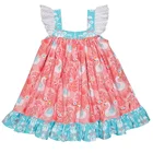 2019 March Newest Design Baby Girls Swan Queens Floral Prints Dress High Quality Children Clothes Kids Sleeveless Dresses