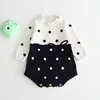 PHB 60832 pom pom design long sleeve fashion knitted rompers baby clothes