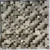Wooden marble cube 3d mosaic tile for TV background wall design