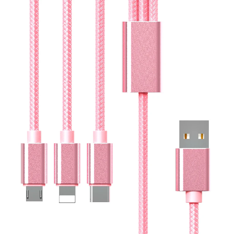 Custom logo wholesale usb cable 3 in 1 multi charger all one data for low price - ANKUX.COM
