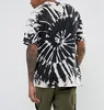 Washed professional custom printing t shirt bleach washed black lone line t shirts hip hop