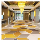 Hotel polyester cut pile machine tufted fire-proof 3D printing wall to wall lobby carpet