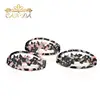 Mixed color bow oval korean fashion acetate decoration carved flowers hair barrette with mini rhinestone