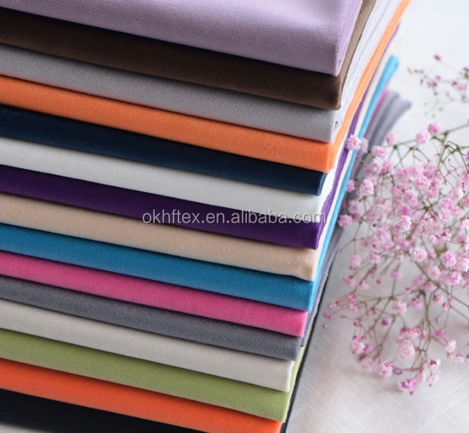 Solid Plain Dye Dull Velvet Cloth Upholstery sofa Fabric