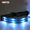 LW-06USB 5.0CM Wide 120mA NEW USB Rechargeable LED Waistband LED colorful running waistband with reflective elastic strap