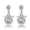 Fashionable Star Earrings Handmade In Silver Plated 2018 New Crystal Lady Jewelry