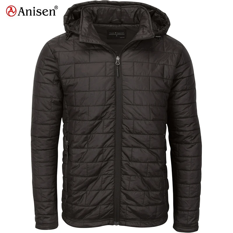 high quality water repellent winter coat removable hood quilted winter puffer mens jacket