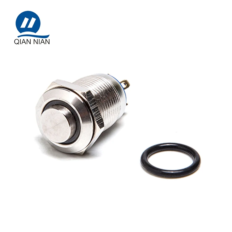 12mm high head ring led 220V low voltage metal push button switch
