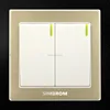 Stainless steel Aluminum 10 Amp 2 Gang 1 Way electrical wall switch socket for home