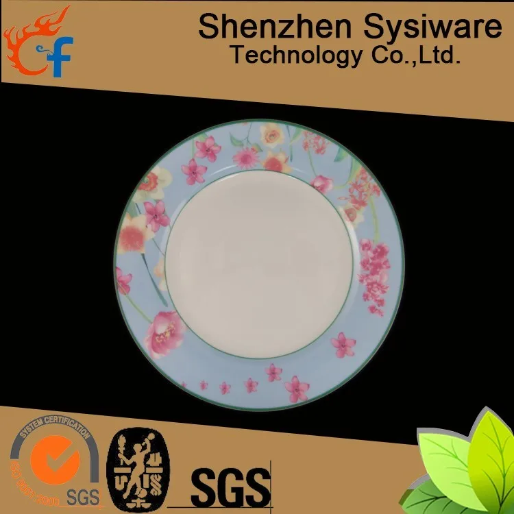 Wholesale ceramic porcelain 7.5' round fruit plate cake plate with circular decal-015 15.jpg