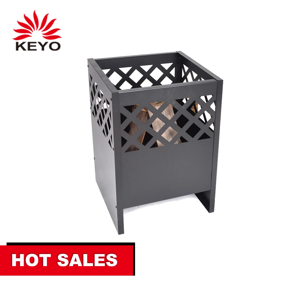 portable bbq brazier outdoor square fireplace garden fire basket