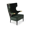 Upholstered high back armchair Accent Chair brass legs living room chair metal hotel restaurant chair