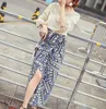 Wholesale modern lady retro style print long ethnic skirt