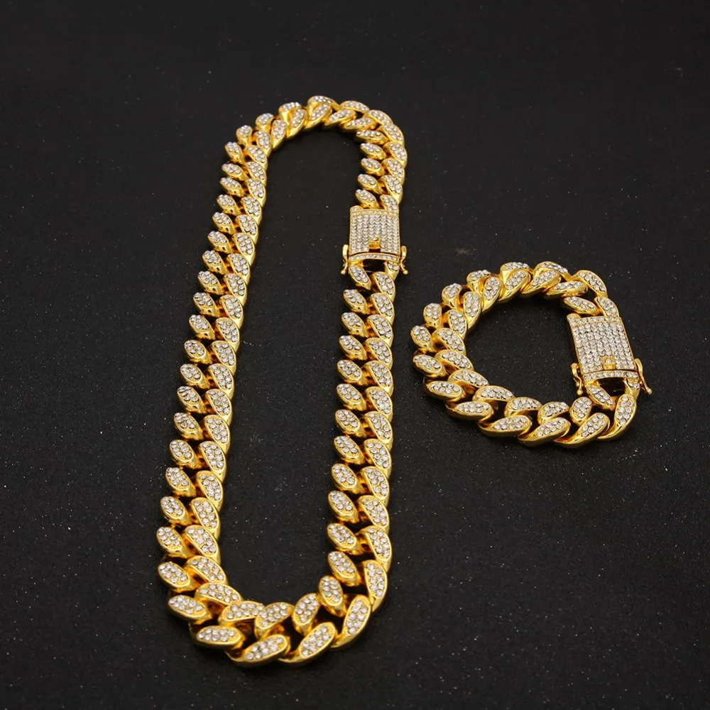 hip hop 20mm thick cuban link chain iced out m