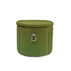 Ali baba official website Folding Green Fabric Round Foot Rest Stool storage ottoman at home