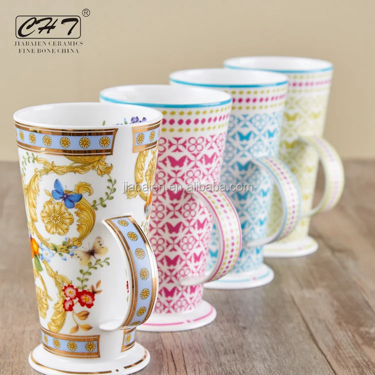 luxury gift wholesale ceramic mugs with beautiful decal