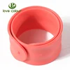 Custom Snap Closure Silicone Slap Wristband Flexible Silicone Material Clap Bracelet For Promotional Items