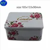 2017 New food grade beautiful high-grade rectangular tea packing tin box with embossing lid for export