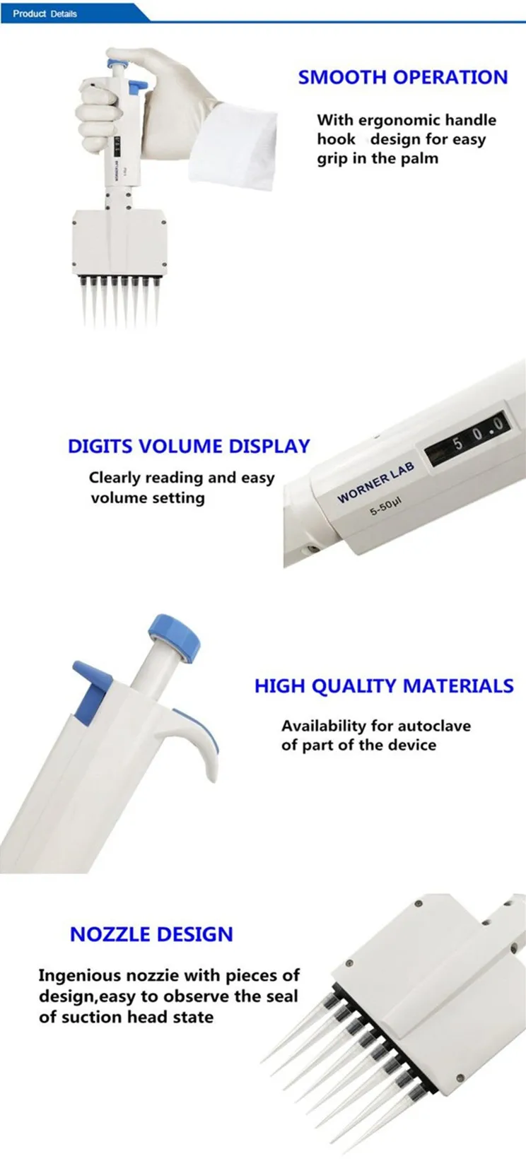 DIGITAL MULTICHANNEL MICROPIPETTE 8 channels TOTALLY AUTO