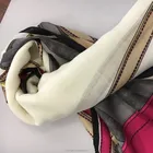 Printed winter long wool silk scarf women muslim hijab shawls