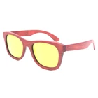 Red Bamboo sunglasses with mirror lens unisex style sun glasses