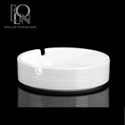 Hotel used white porcelain custom round ceramic ashtray