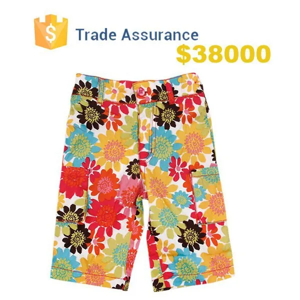 2015 New Fashion Children Kids Clothing Boys 100% Cotton Casual Sport Colorful Floral Printing Beach Shorts Half Pants Trousers
