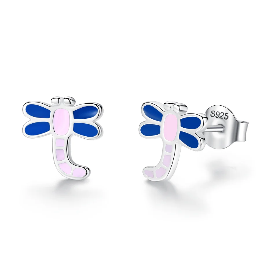 High Quality 925 Sterling Silver Earrings Blue Enamel Dragonfly Stud Earrings fit Women Jewelry Wearing
High Quality 925 Sterling Silver Earrings Blue Enamel Dragonfly Stud Earrings fit Women Jewelry Wearing