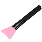 wholesale price OEM printing Logo Pink Cosmetic Silicone brush for Face makeup Hairless Silicone Brush with wooden handle