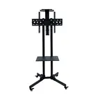 Modern Movable LCD Plasma TV Trolley Stand Designs / Floor Mount Mobile Metal Iron TV Stand With Wheels