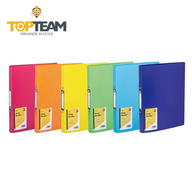 Office stationery supplies customized a4 plastic 3 ring binder, PP file folder