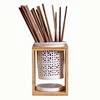 Wholesale Ceramic Caddy with Holes and Tray Bamboo Chopsticks Cutlery Holder