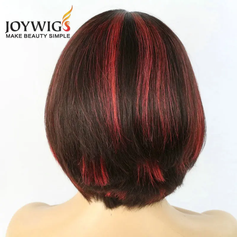 New style middle part 8" Highlight color burgundy bob short human hair wig for black women
New style middle part 8" Highlight color burgundy bob short human hair wig for black women