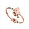 Yiwu Aceon stainless steel rose gold horse charm small bell bangle